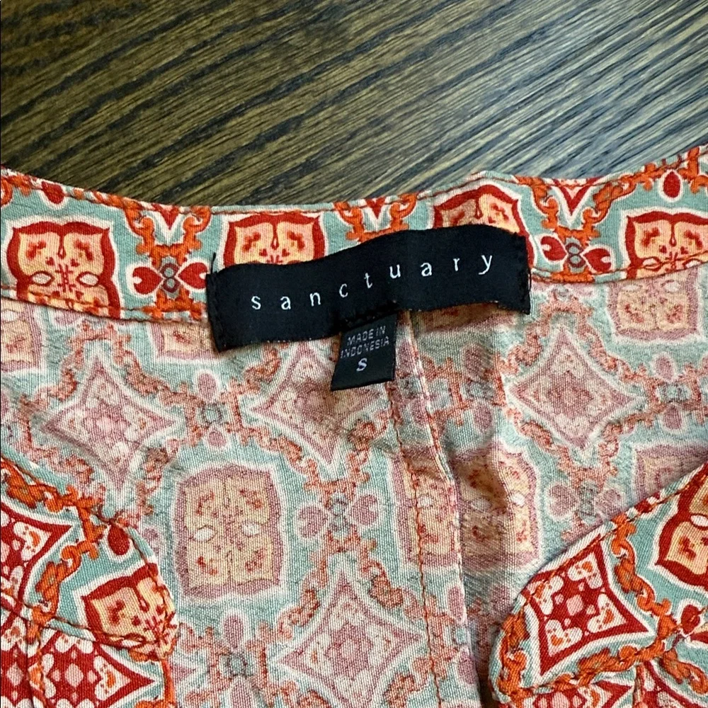 Sanctuary Red Paisley Sleeveless Blouse